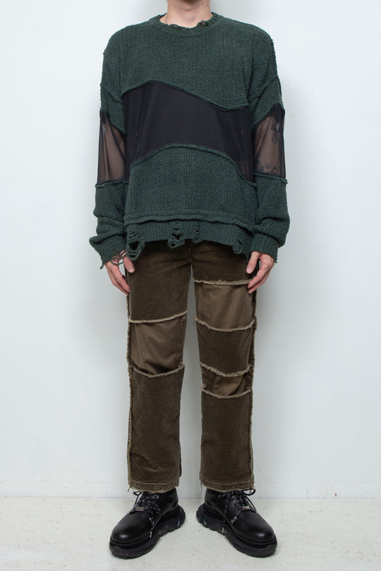 Docking Reverse Crushed Sweater BILLIARD GREEN