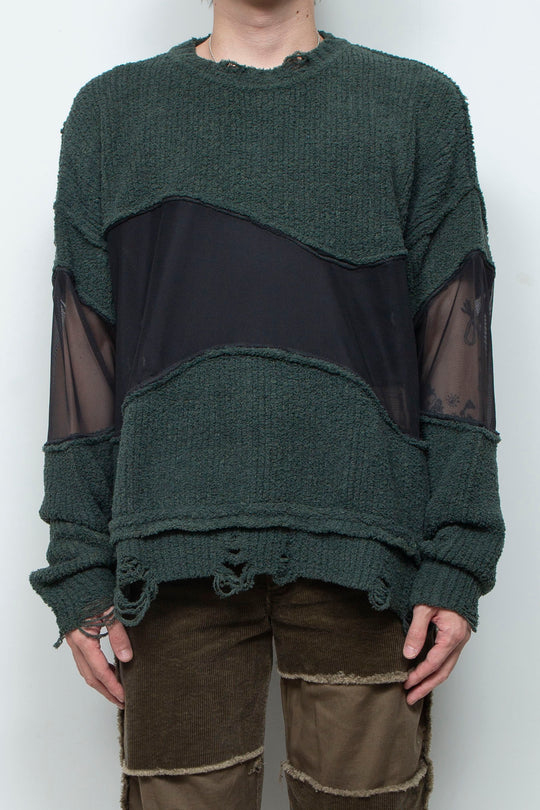 Docking Reverse Crushed Sweater BILLIARD GREEN