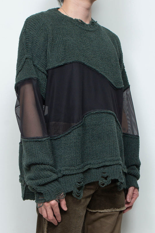 Docking Reverse Crushed Sweater BILLIARD GREEN