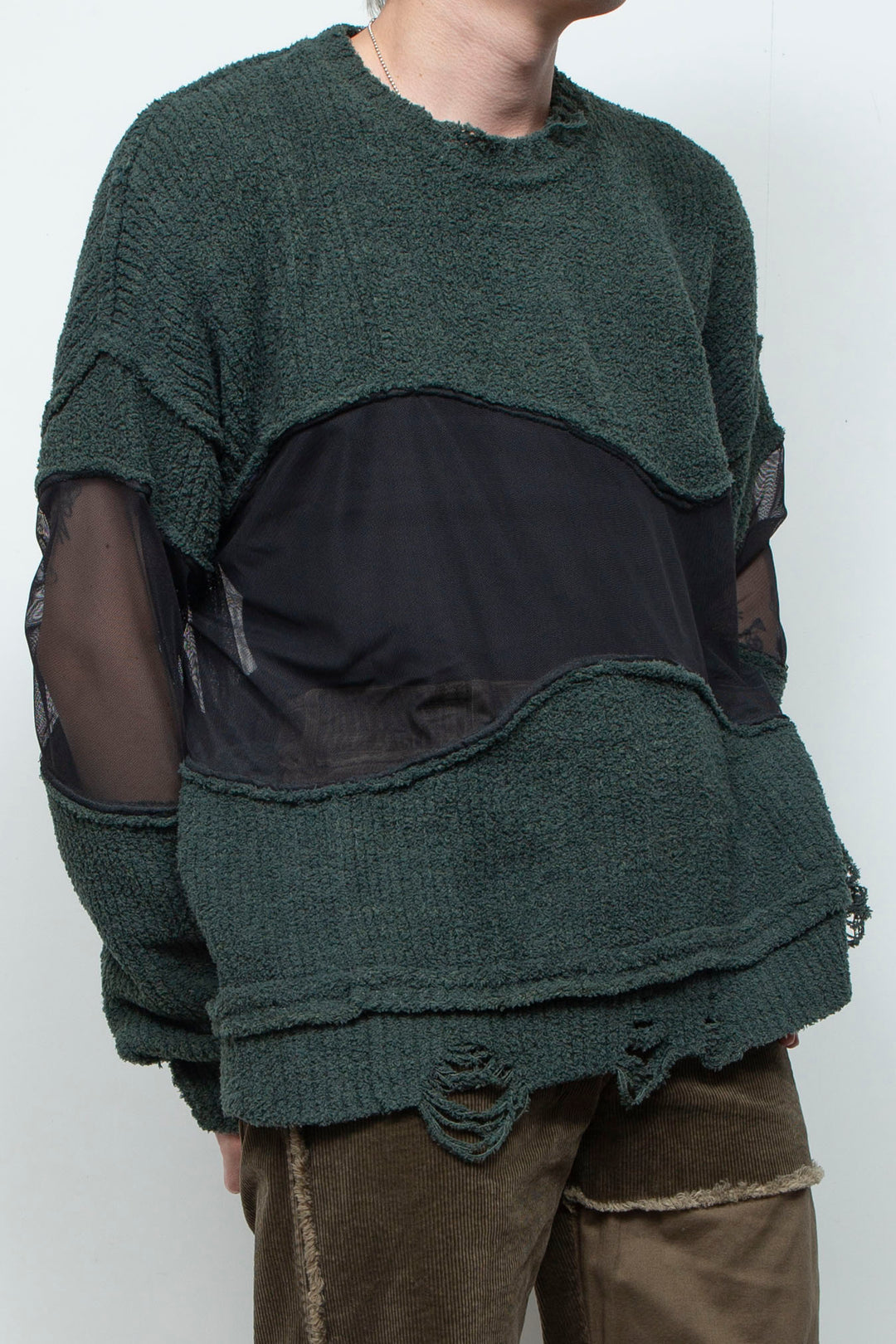 Docking Reverse Crushed Sweater BILLIARD GREEN