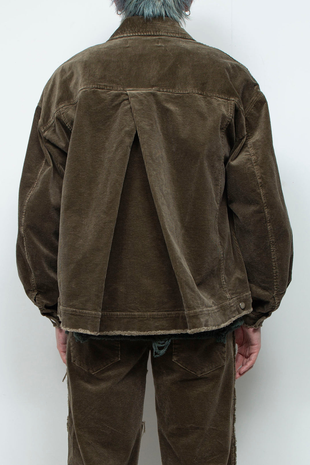 Velour Jersey Sleeve Easy Shirt OLIVE