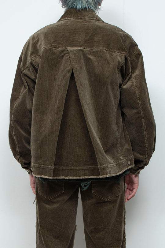 Velour Jersey Sleeve Easy Shirt OLIVE