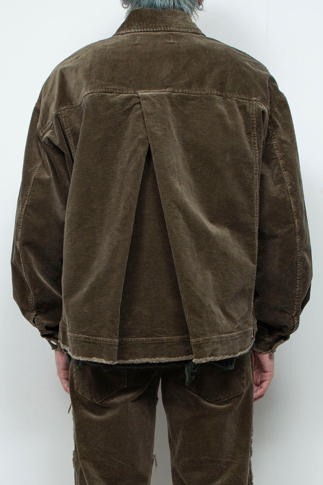 Velour Jersey Sleeve Easy Shirt OLIVE