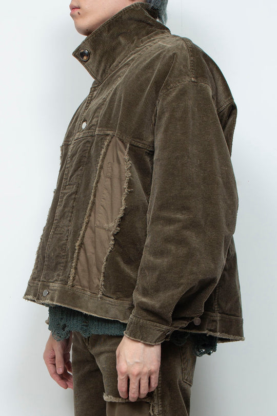 Velour Jersey Sleeve Easy Shirt OLIVE