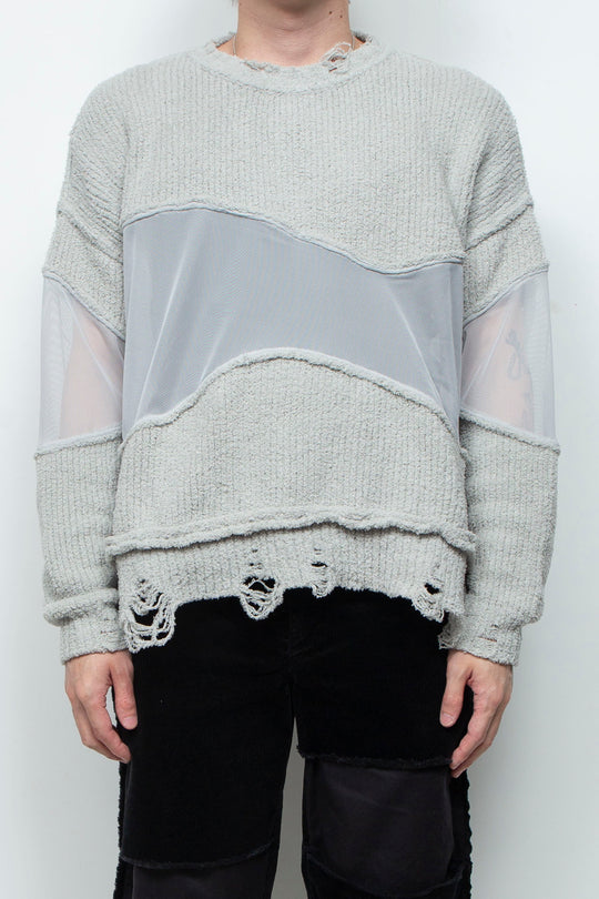 Docking Reverse Crushed Sweater LIGHT GRAY