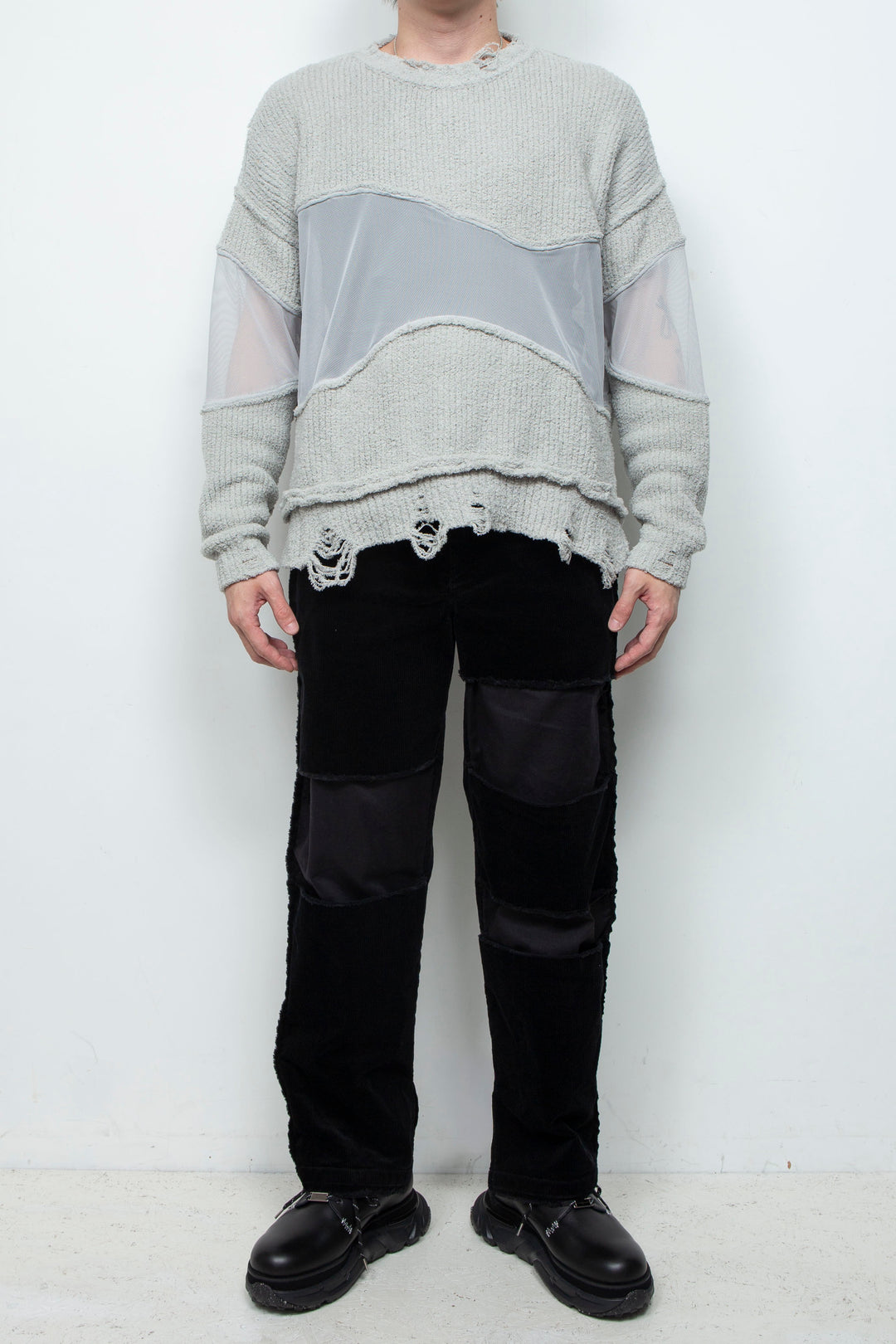 Docking Reverse Crushed Sweater LIGHT GRAY