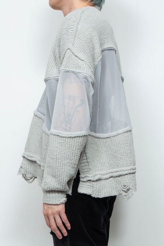 Docking Reverse Crushed Sweater LIGHT GRAY