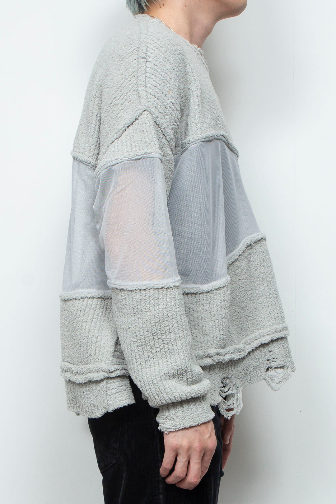 Docking Reverse Crushed Sweater LIGHT GRAY