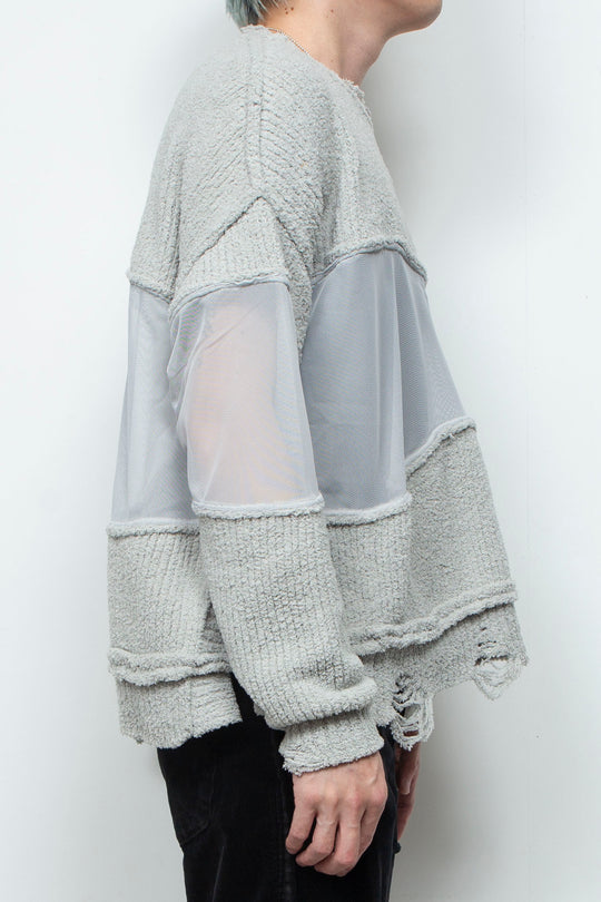 Docking Reverse Crushed Sweater LIGHT GRAY