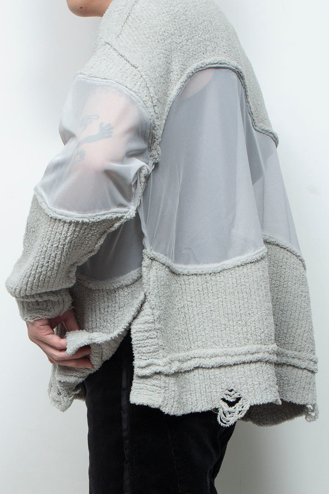Docking Reverse Crushed Sweater LIGHT GRAY
