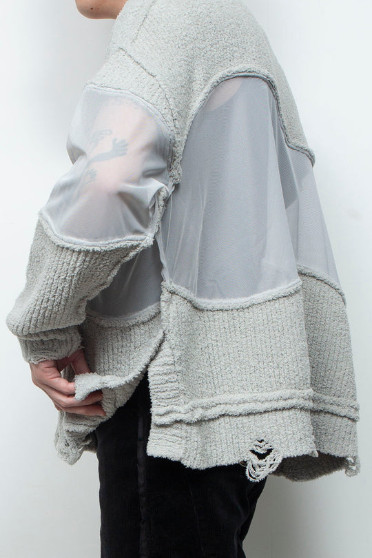 Docking Reverse Crushed Sweater LIGHT GRAY