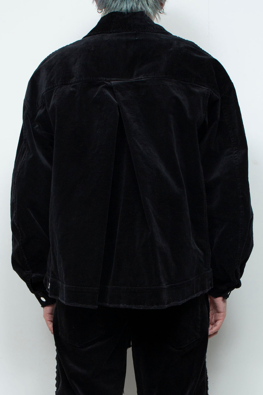 Velour Jersey Sleeve Easy Shirt BLACK