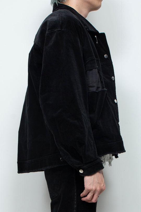 Velour Jersey Sleeve Easy Shirt BLACK