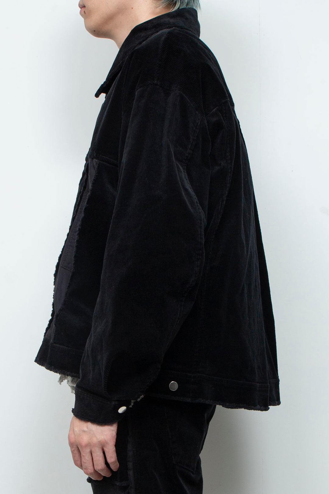 Velour Jersey Sleeve Easy Shirt BLACK