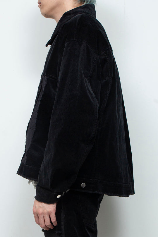 Velour Jersey Sleeve Easy Shirt BLACK