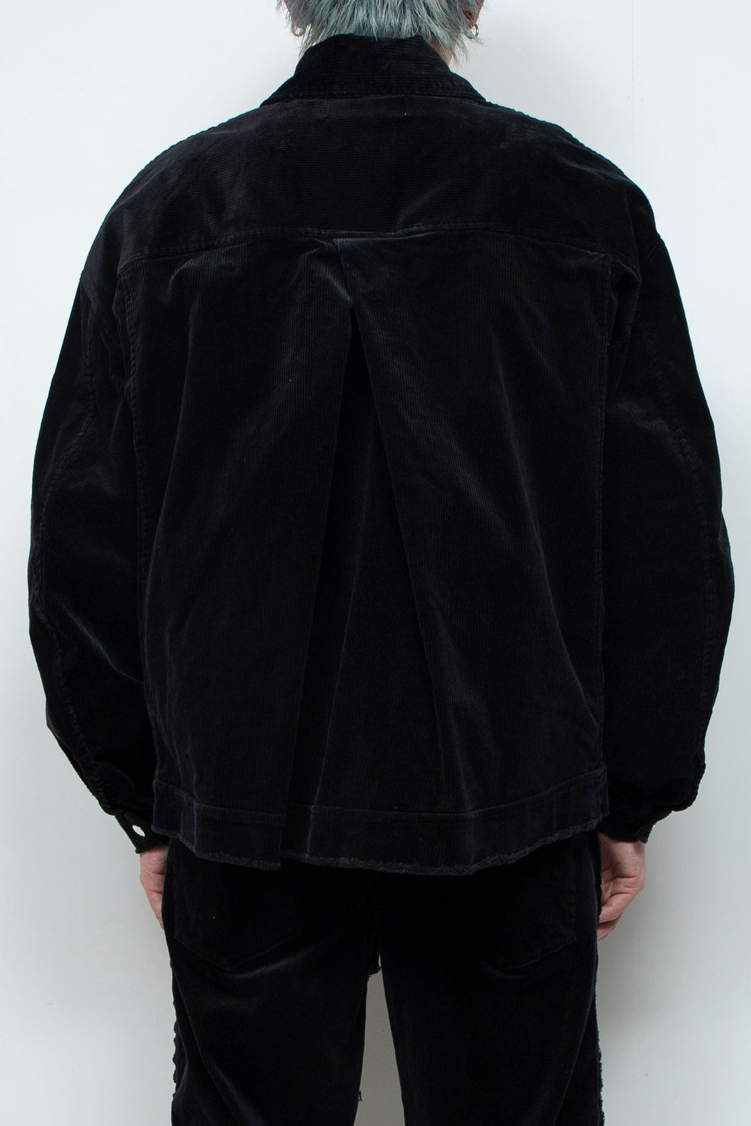 Velour Jersey Sleeve Easy Shirt BLACK