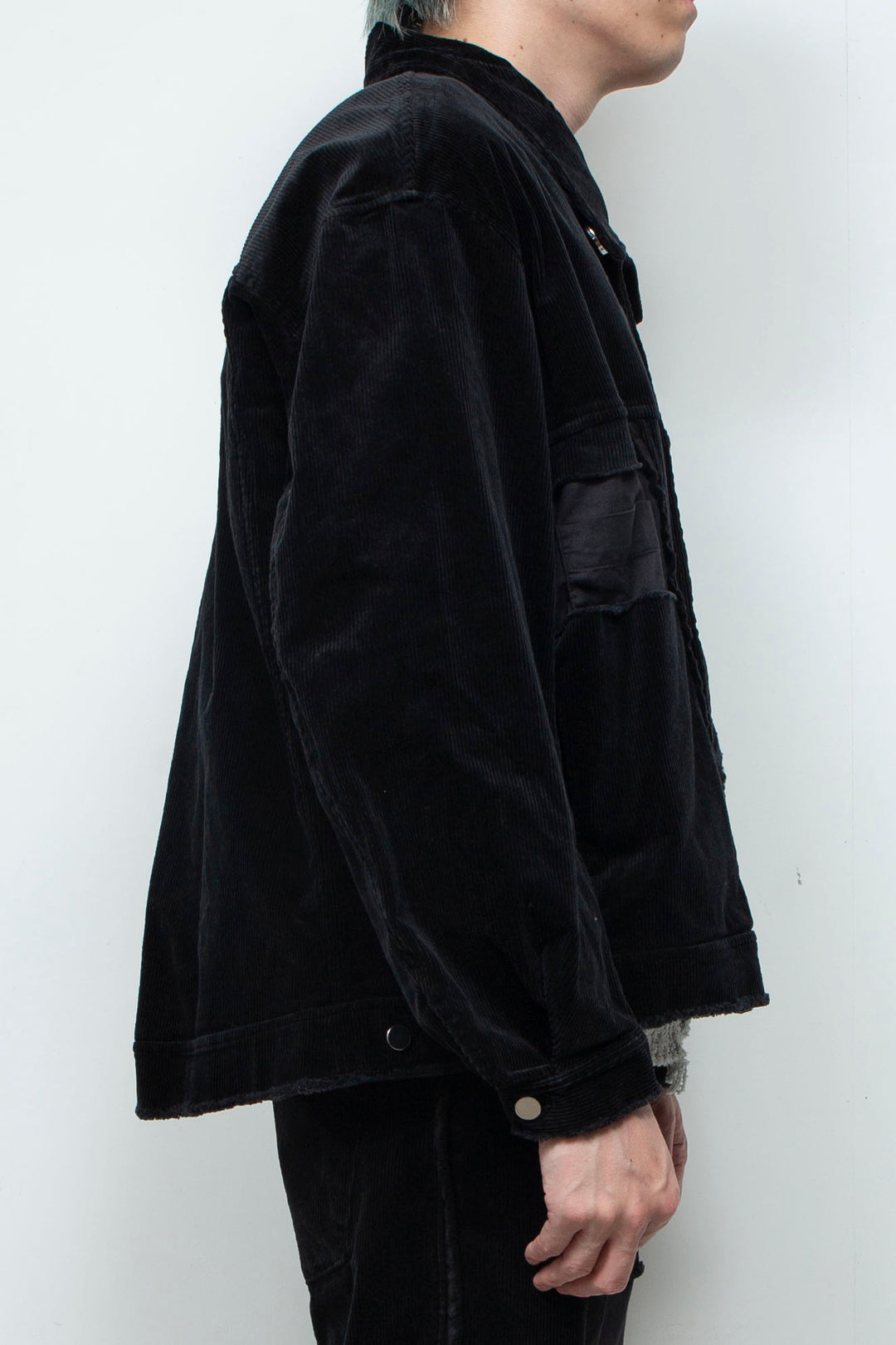 Velour Jersey Sleeve Easy Shirt BLACK