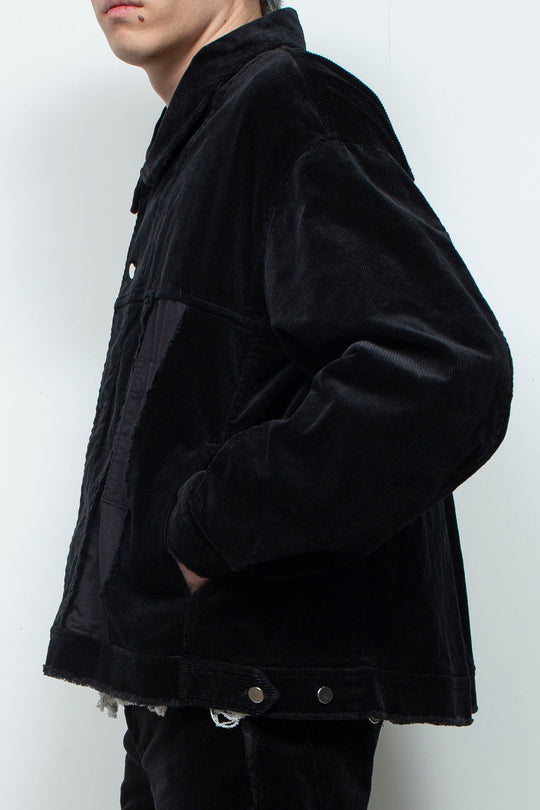 Velour Jersey Sleeve Easy Shirt BLACK