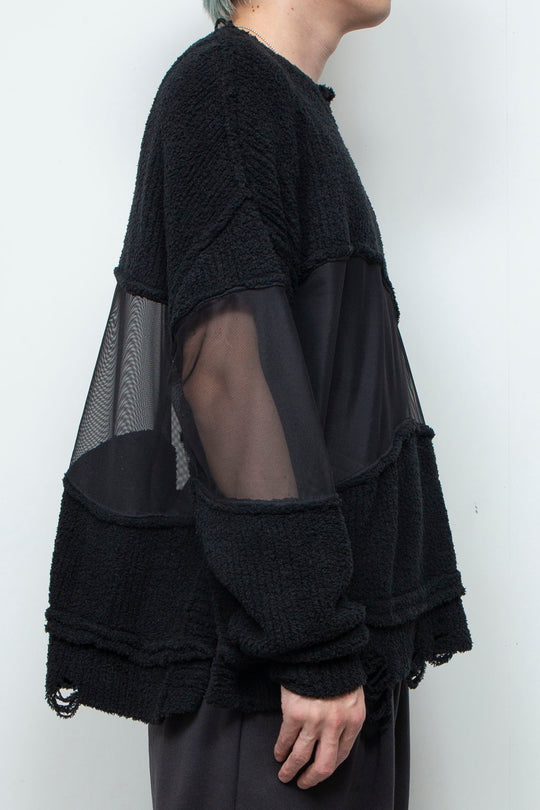 Docking Reverse Crushed Sweater BLACK