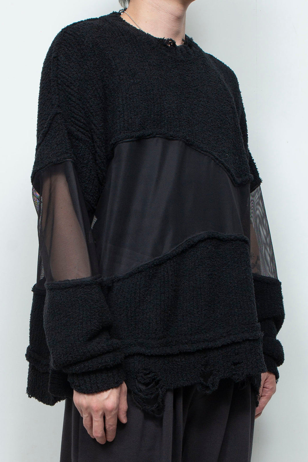 Docking Reverse Crushed Sweater BLACK
