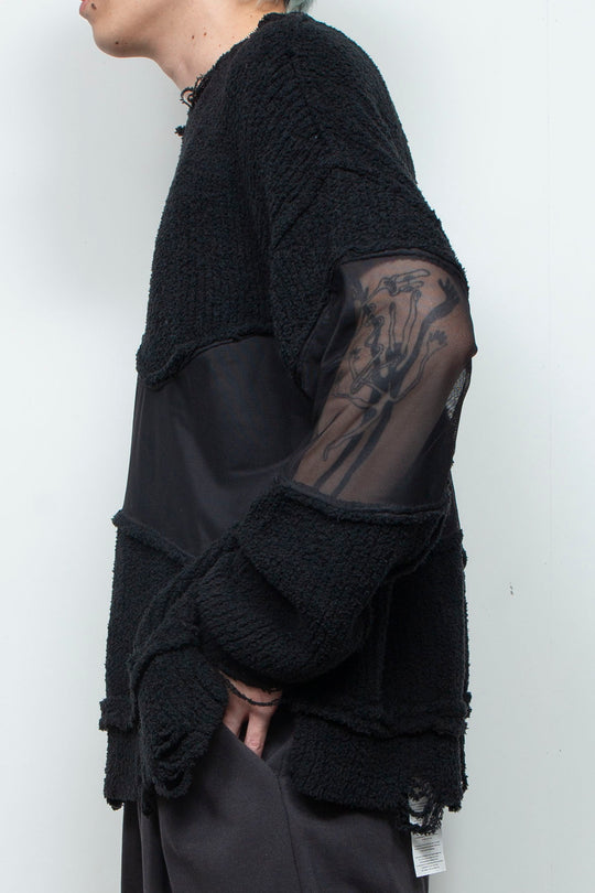 Docking Reverse Crushed Sweater BLACK