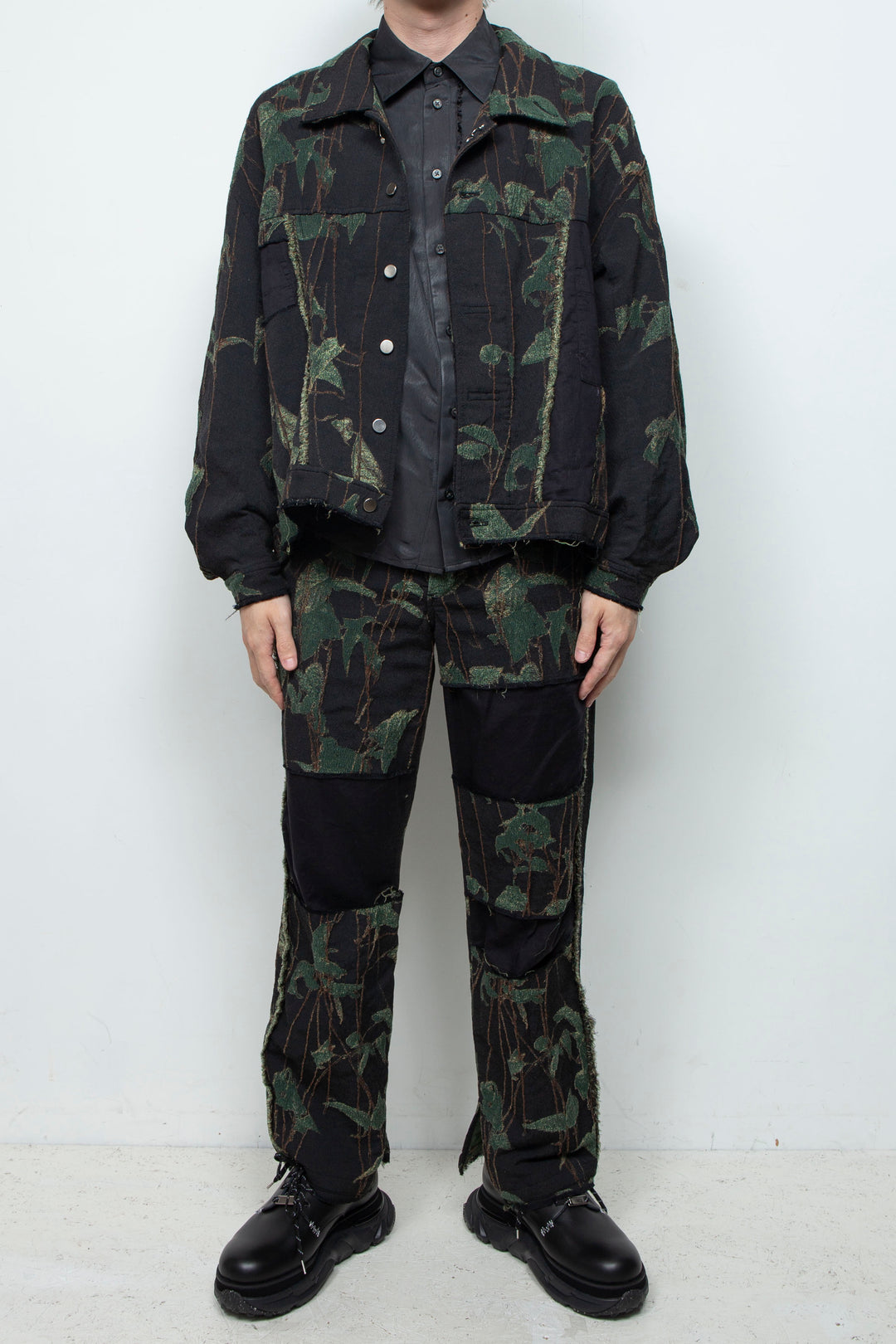 Reconstructed carpenter jacket (jacquard) IVY