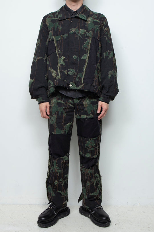 Reconstructed 5-pocket pants (jacquard) IVY