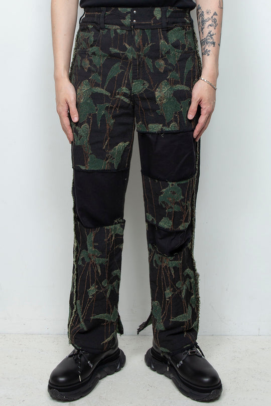 Reconstructed 5-pocket pants (jacquard) IVY