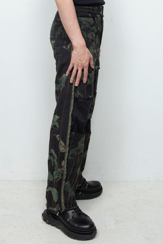 Reconstructed 5-pocket pants (jacquard) IVY