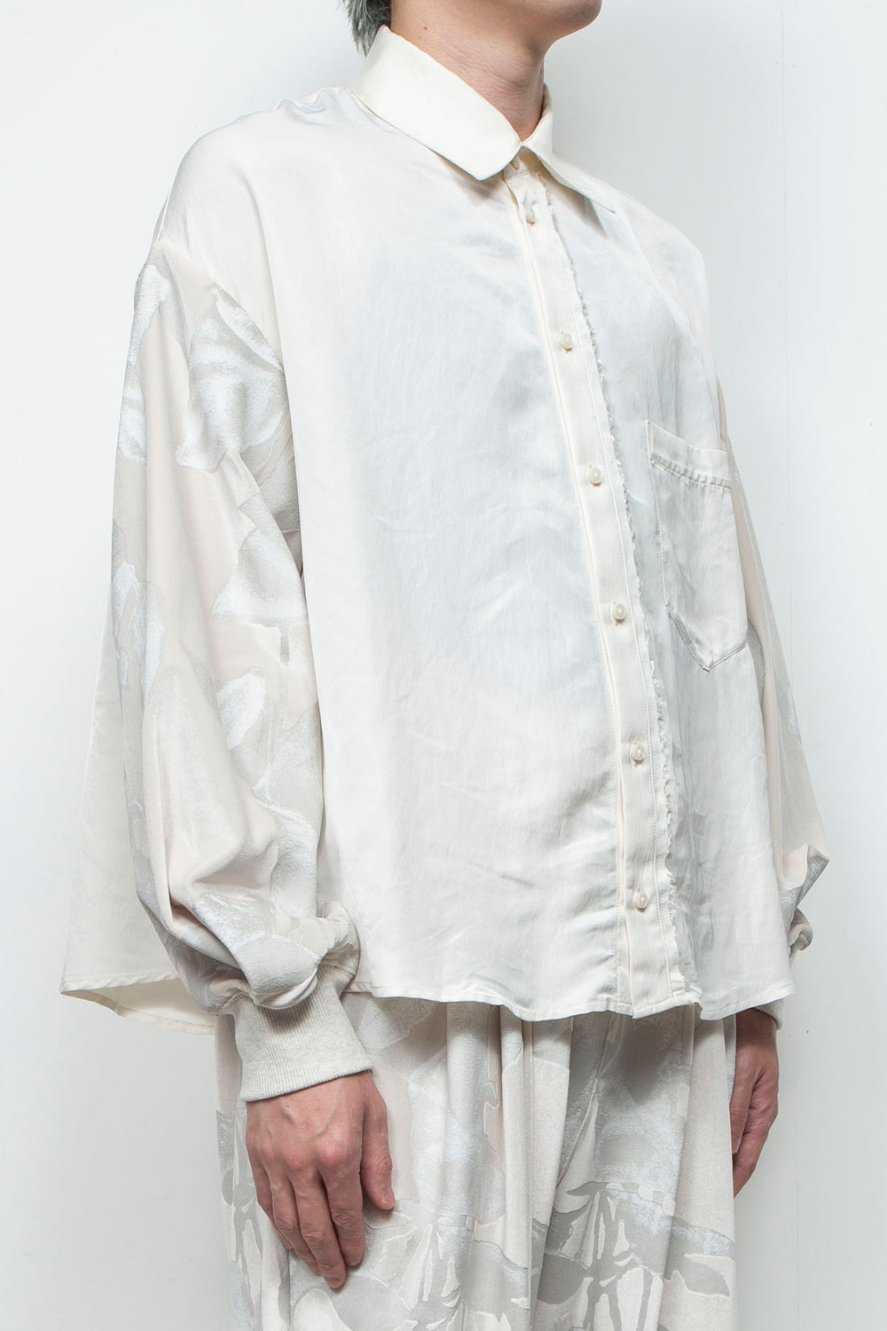 Velour Jersey Sleeve Easy Shirt OFFWHITE × OFFWHITE