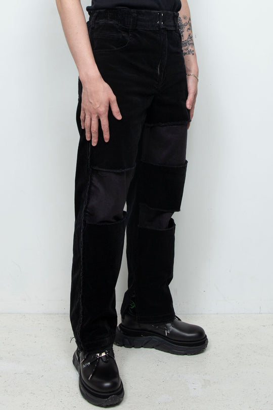 Reconstructed 5-pocket pants (corduroy) BLACK