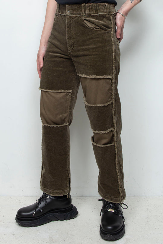 Reconstructed 5-pocket pants (corduroy) OLIVE