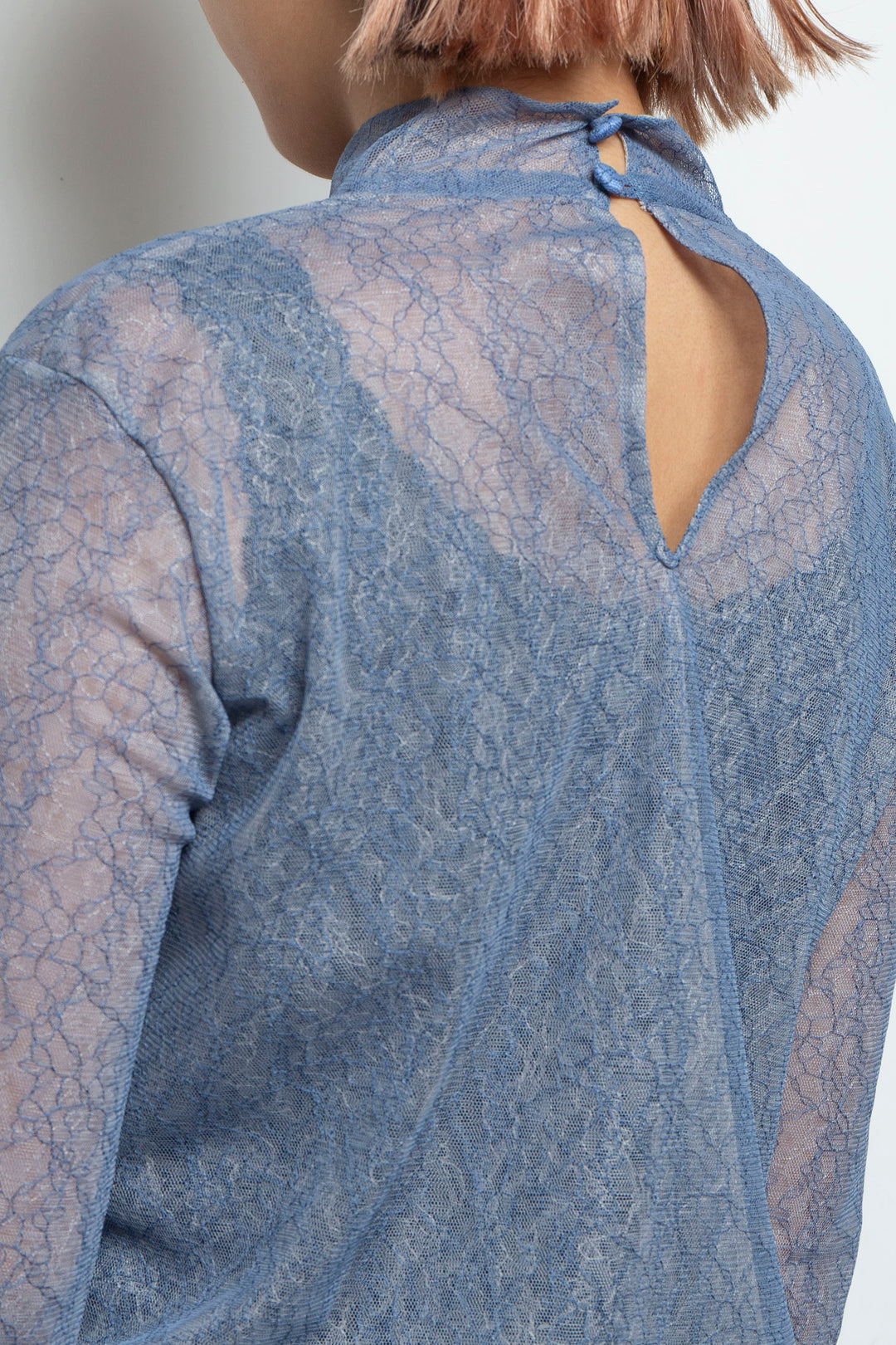 Sheer Lace Tops BLUE