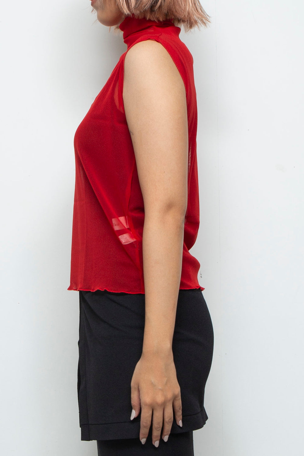 Net tulle Tank top RED