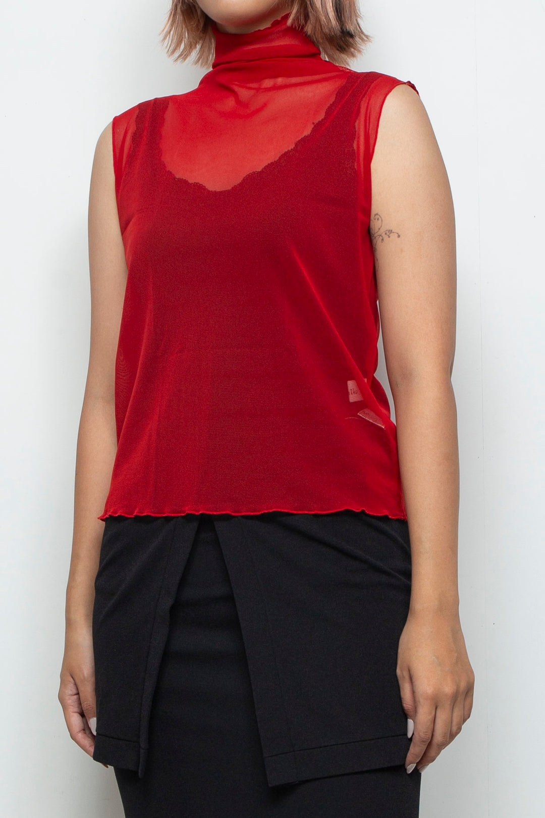 Net tulle Tank top RED