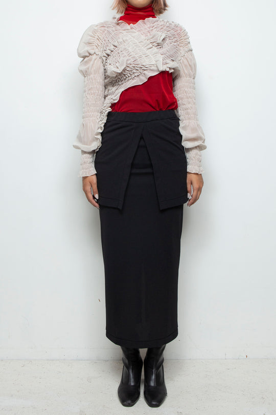 shirring short tops IVORY