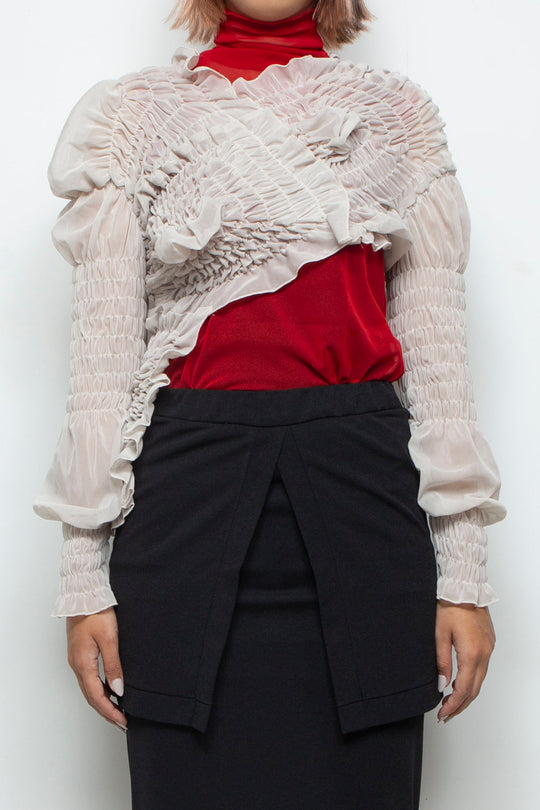 Net tulle Tank top RED
