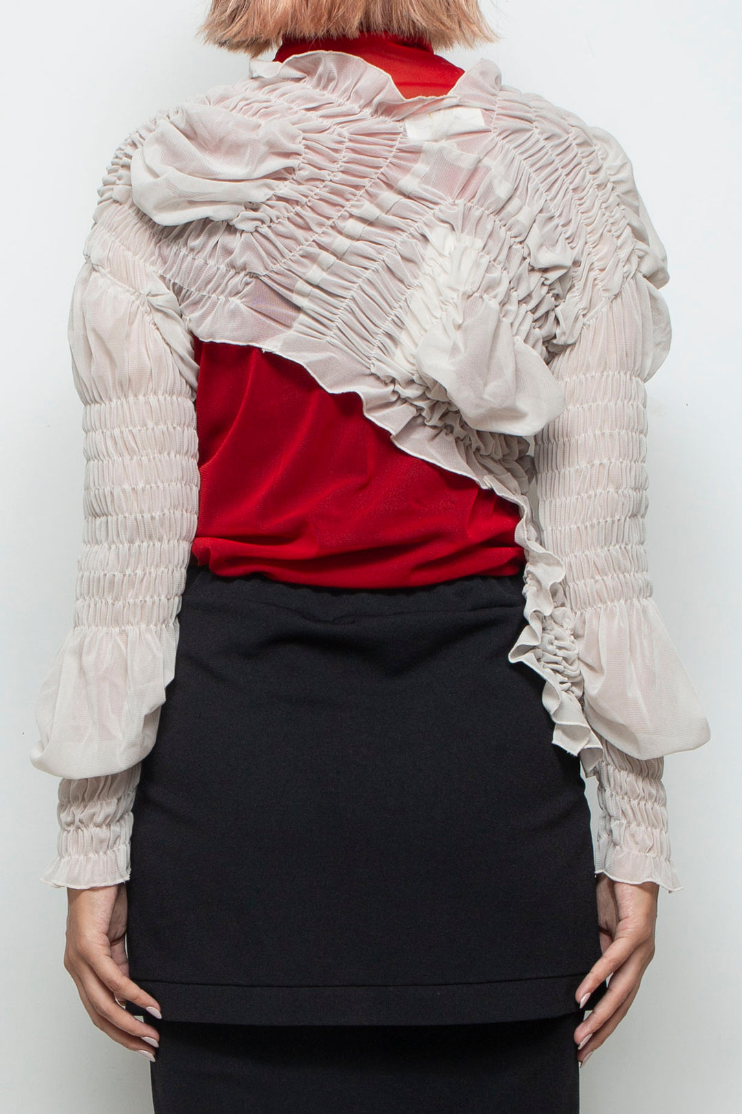 shirring short tops IVORY