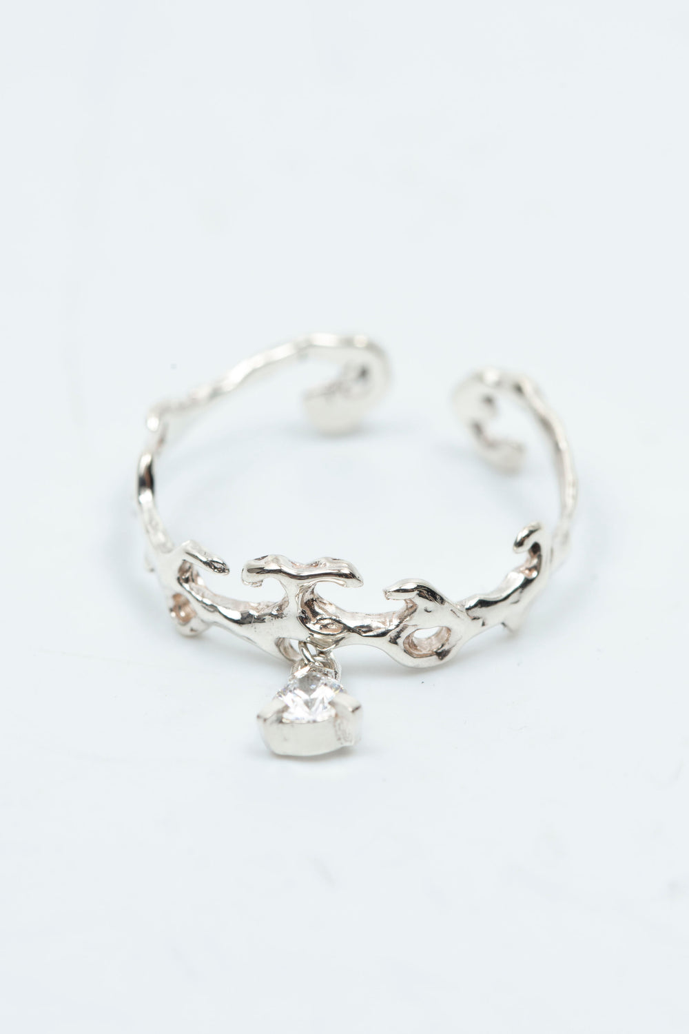 Teardrop Rococo Ring Silver