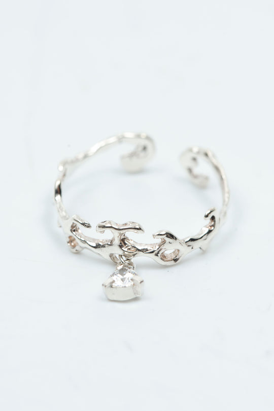 Teardrop Rococo Ring Silver