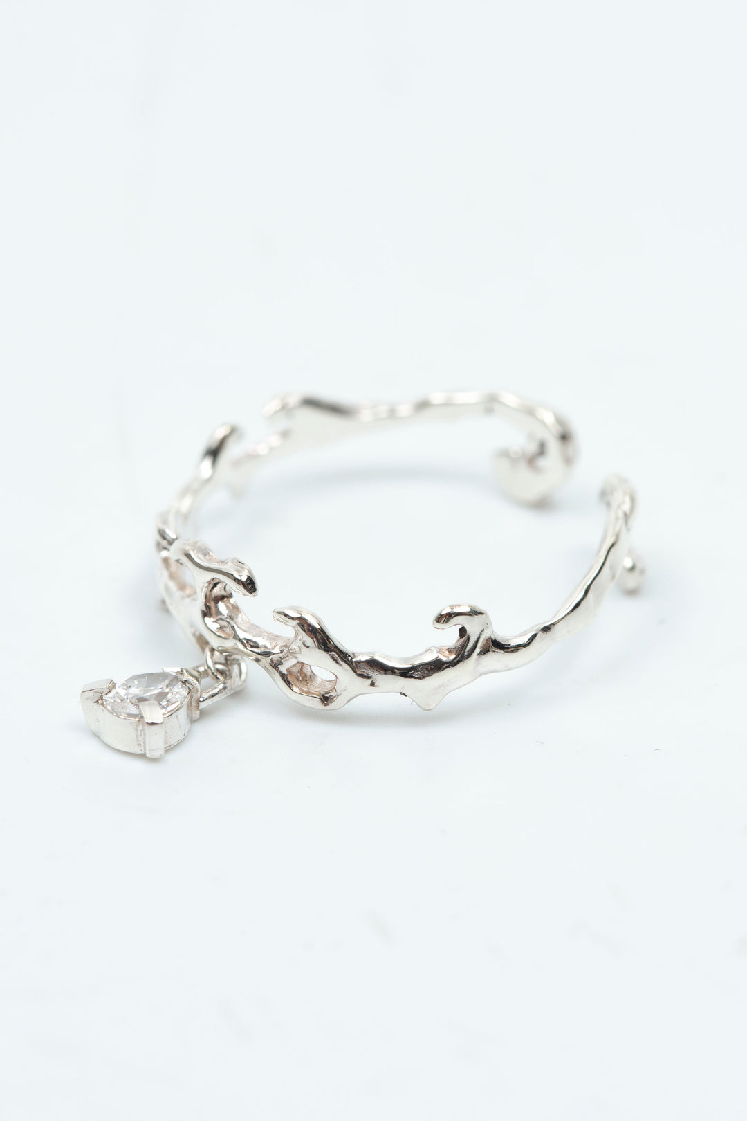 Teardrop Rococo Ring Silver