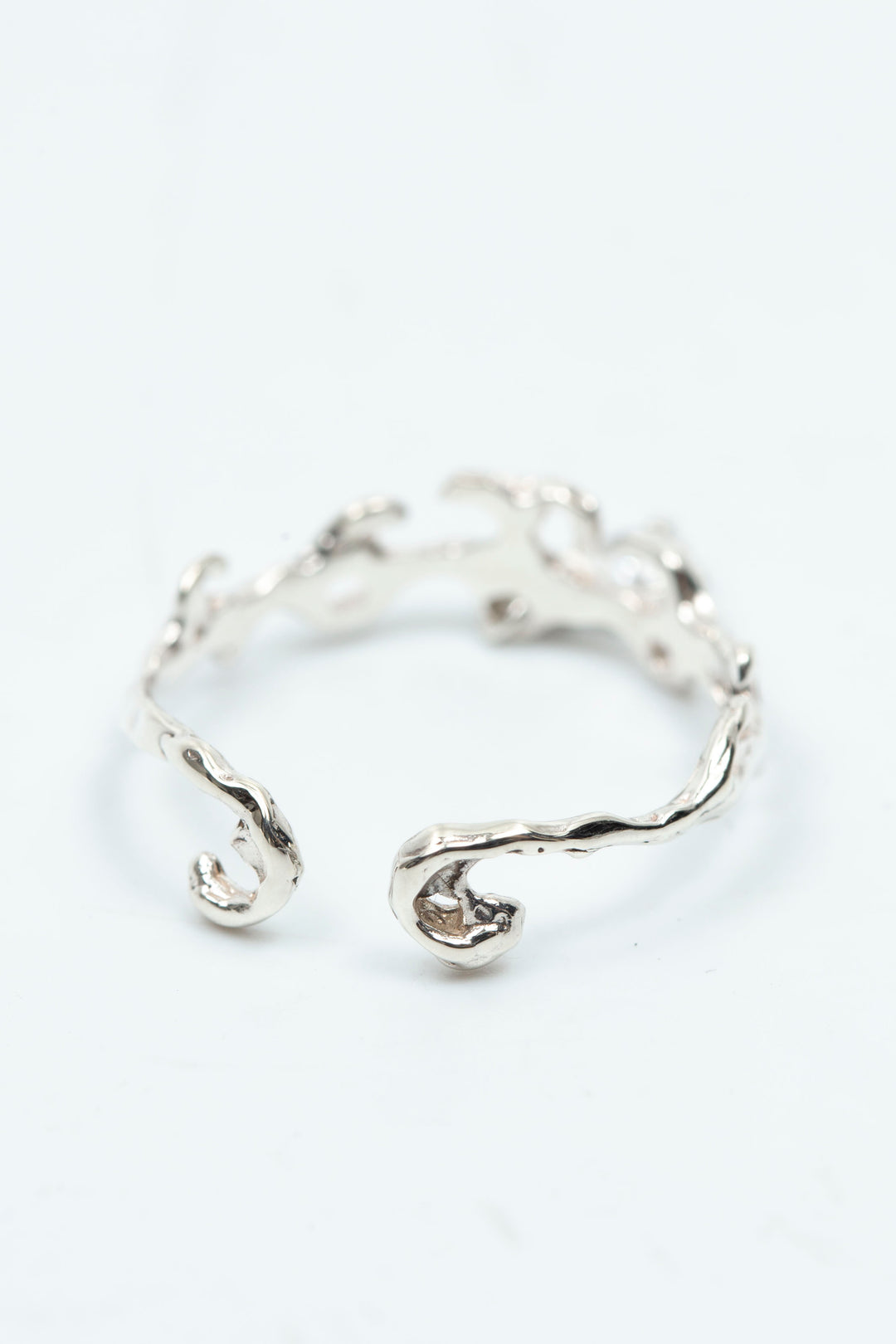 Teardrop Rococo Ring Silver