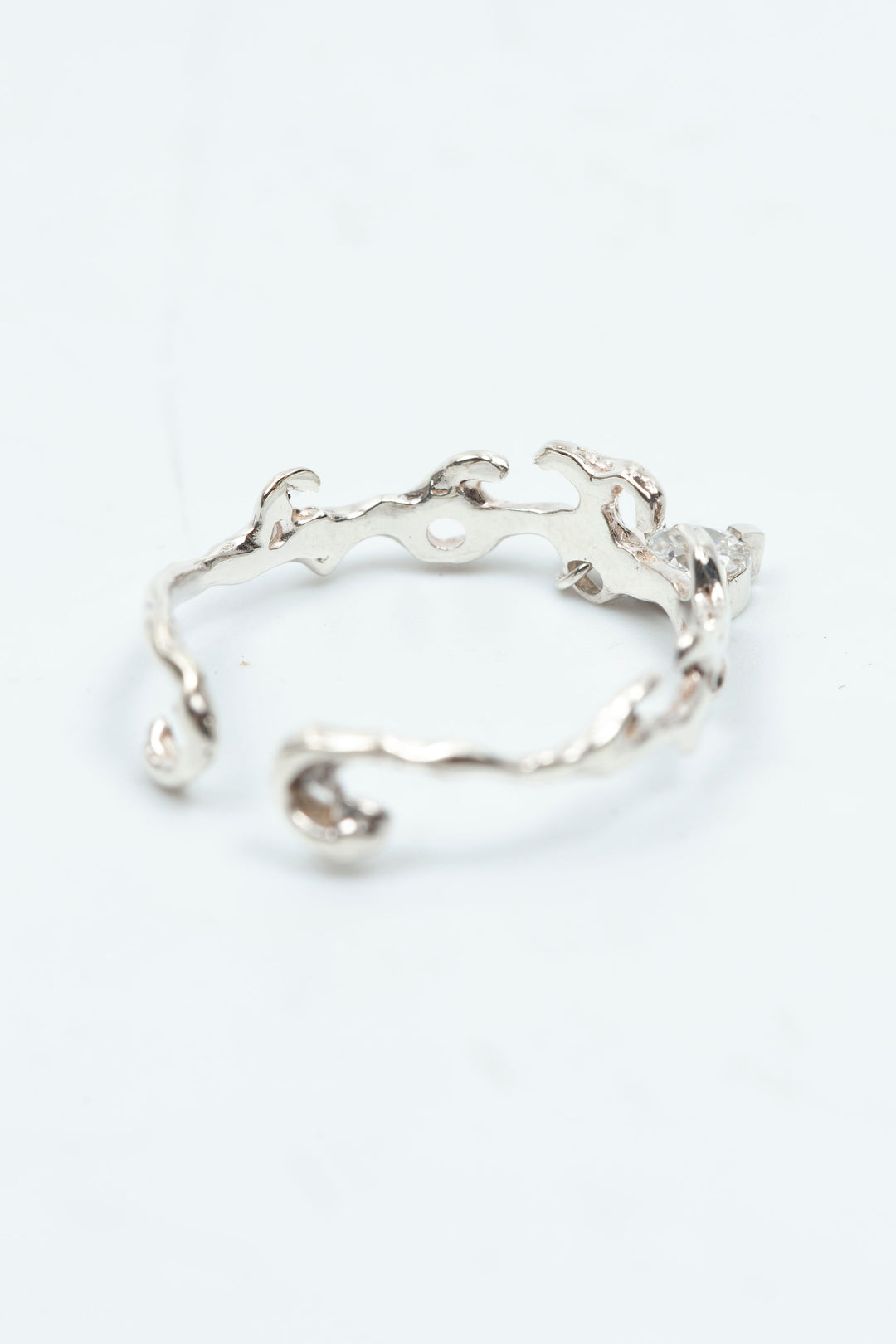 Teardrop Rococo Ring Silver