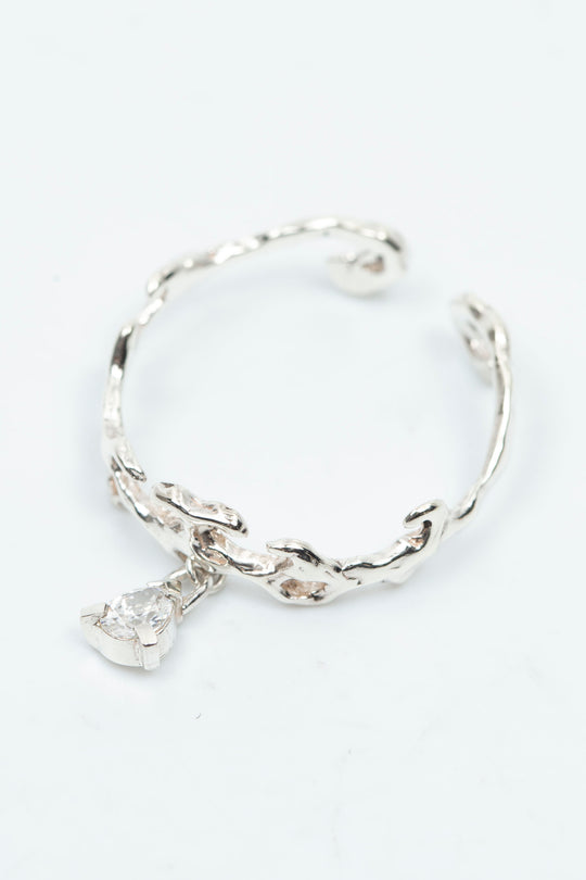 Teardrop Rococo Ring Silver
