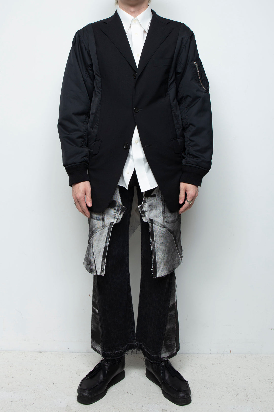 WRAPPED HAND PAINTING FLARE JEANS