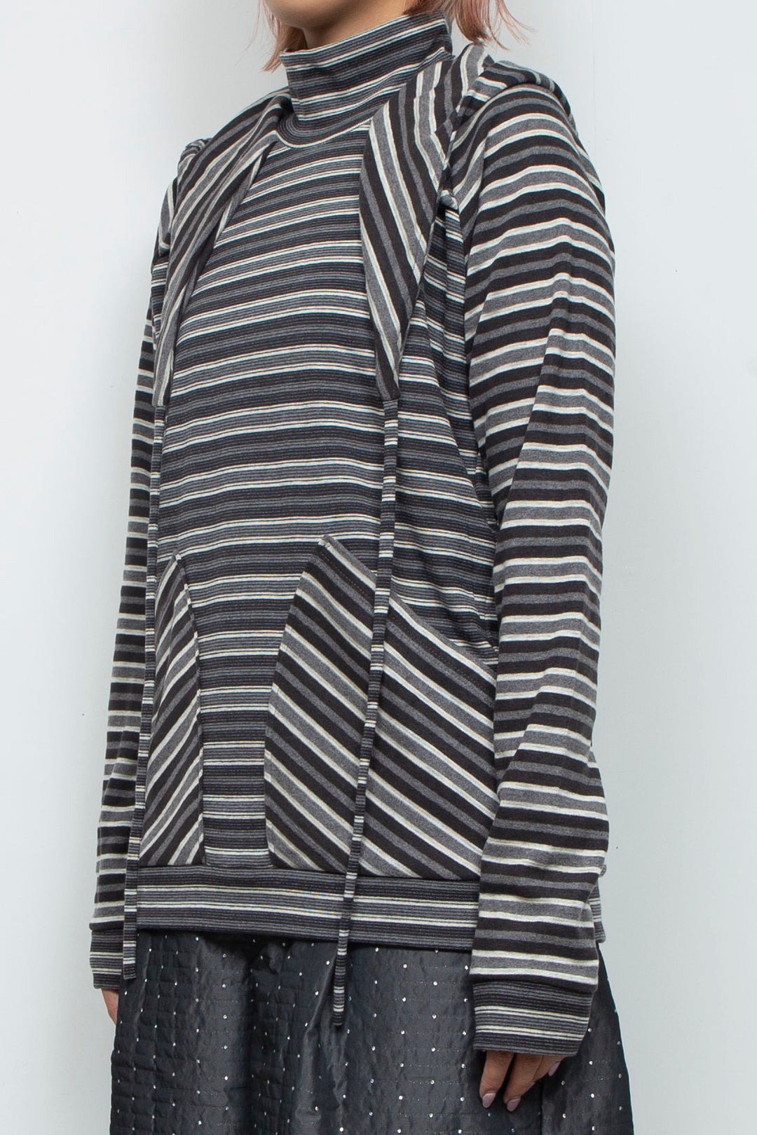 Ancilla Tight Hoodie (Static Greyscale)