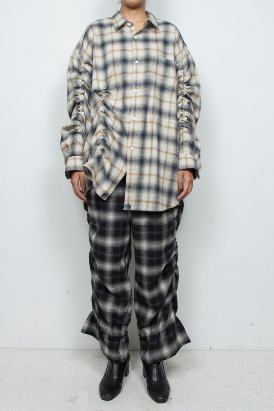 Mimic Shirred Pants Black