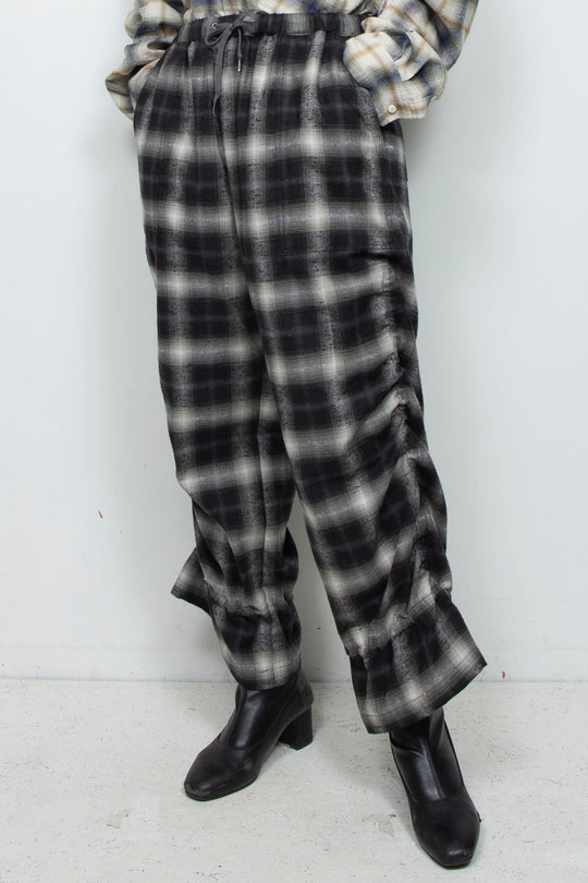 Mimic Shirred Pants Black