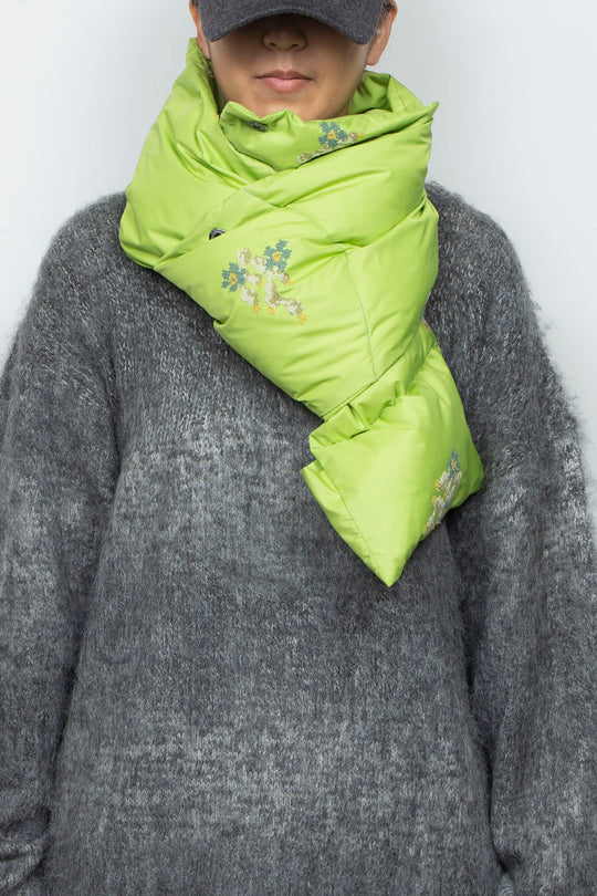 "NOSTALGIA" Multi-Way Down Scarf LIME