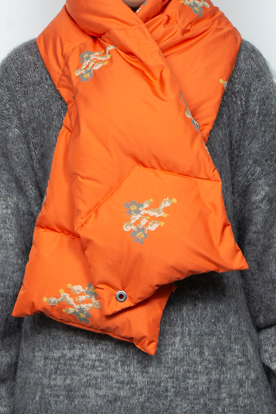 "NOSTALGIA" Multi-Way Down Scarf ORANGE